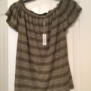 Olive off the shoulder top